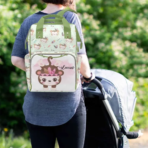 Vista 5 de M YESCUSTOM - Mochila para pañales con nombre personalizado para esposa, bolsas de pañales portátiles, regalos para el día de la madre, mochila