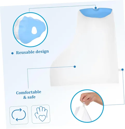 Vista 8 de Cubierta impermeable para pie para protector de ducha, fácil de usar, cubierta de baño para pie adulto después de la cirugía, sello de ajuste cómodo