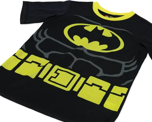 Vista 3 de LEGO Batman Movie - Conjunto de pijama de 2 piezas para niños, camiseta de manga corta con parte inferior de pierna corta, 100% poliéster, pijama