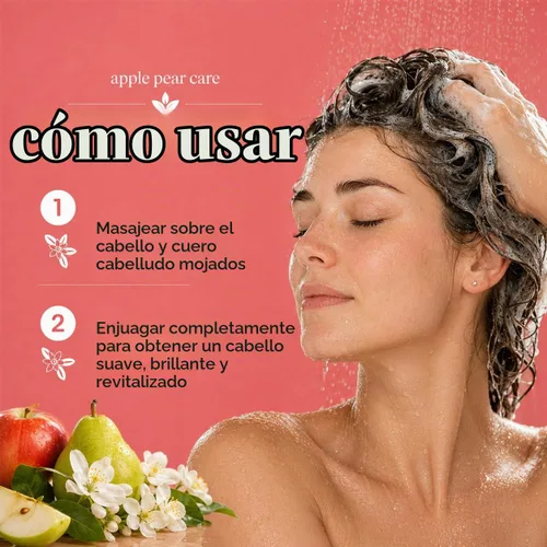 Vista 4 de Ginger Lily Farms Botanicals Champú hidratante para todo tipo de cabello, 100% vegano y libre de crueldad, aroma a pera de manzana, repuesto de 1
