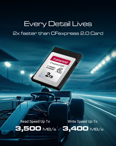 Vista 3 de Transcend CFexpress830 - Tarjeta de memoria de 512 GB, hasta 3500 MB/s, captura de video 4K8K para Canon
