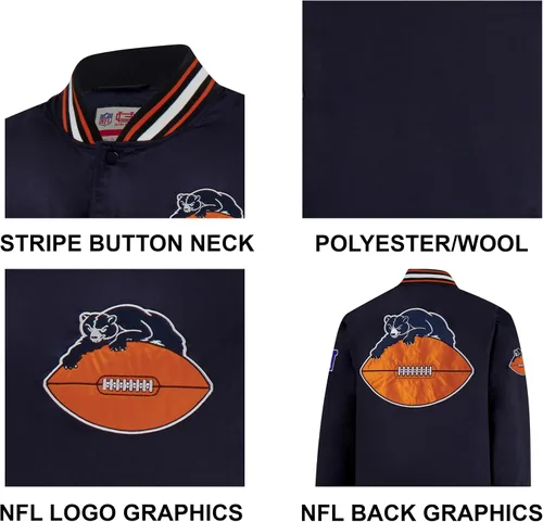 Vista 5 de Ultra Game Chaqueta de satén oficial de la NFL Supreme Heritage para hombre