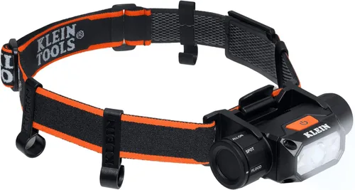 Vista 8 de Klein Tools 56048 Linterna frontal LED recargable, correa de tela ajustable, 400 lms, tiempo de funcionamiento durante todo el día, para el trabajo