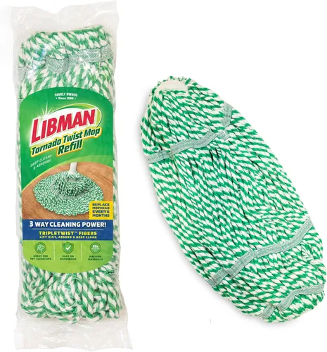 Vista 2 de Libman Tornado - Recambios de trapeador Escurrir Cabezal de mopa de algodón Giro Reemplazo de cabezal giratorio Lavable a máquina 4
