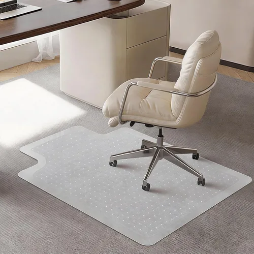 Vista 8 de Alfombrilla para silla de oficina para suelos duros - 45''×53'', protector de suelo transparente de PVC resistente para madera/azulejos