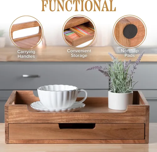Vista 3 de Classic Cuisine Cajón organizador de bolsas de té, bandeja para servir