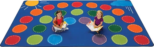 Vista 6 de Carpets for Kids 8412 Rainbow Seating Classroom KidsTeen - Alfombra rectangular de 7 pies 6 pulgadas x 12 pies, multicolor