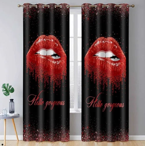 Vista 18 de CLZYSP554 - Cortinas de labios para dormitorio, cortinas opacas con aislamiento térmico para oscurecer la habitación, cortinas opacas para Dorado