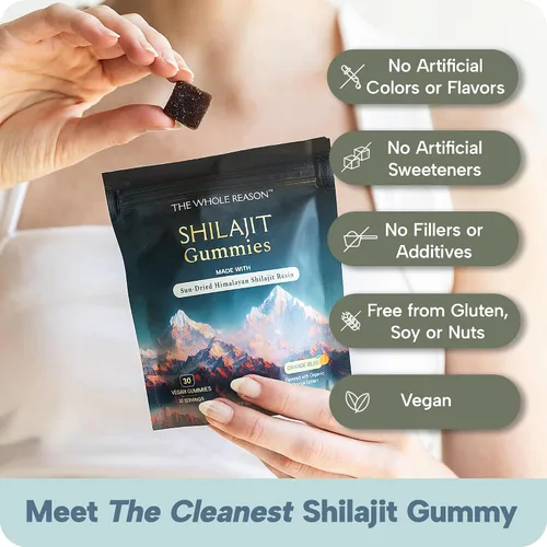 Vista 7 de Gomitas Shilajit puras del Himalaya hechas con resina, suplemento de goma de ácido fúlvico prémium para energía y vitalidad, bienestar natural