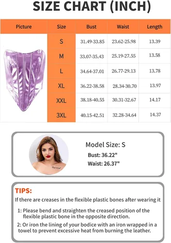 Vista 6 de Corsé de cuero para mujer, sin tirantes, con cordones, cuello de corazón, bodyshaper, sexy, top corto