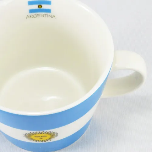 Vista 3 de Gekjinsha Sugar Land 10961-2 - Taza con diseño de bandera, Argentina, 12.8 fl oz (380 cc), fabricada en Japón, apta para microondas y lavavajillas