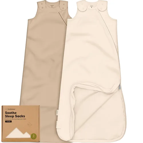 Vista 18 de Paquete de 2 sacos de dormir orgánicos para bebé, 100% algodón 0.5TOG (aguacate, 0-6 meses) Soft Breathable, Baby Wearable Blanket, Toddler