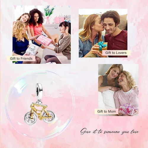 Vista 4 de Amufer S925 Charms for Women, compatible with Pandora Bracelets and Necklaces, Jewelry Gift