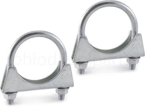 Vista 12 de Abrazadera de silenciador resistente de 3 pulgadas - Estilo de sillín con perno en U - Zinc (paquete de 2)