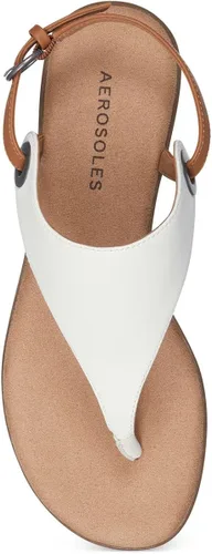 Vista 9 de Aerosoles Sandalia plana casual para mujer, Blanco