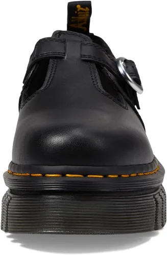 Vista 6 de Dr. Martens Audrick T Bar - Mocasines de plataforma para mujer, parte superior de cuero, cierre de correa de hebilla, tacón grueso