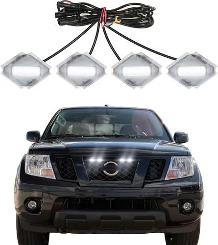 Vista 8 de Luces LED para parrilla para Nissan Frontier 2009-2021, 4 unidades, ámbar