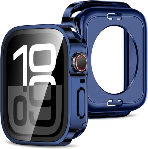 Vista 29 de Amizee 2 en 1 Estuche [Paquete de 2] Compatible con Apple Watch SE 3/2/1 Series 6/5/4 40mm con Protector de Pantalla Integrado, Cubierta Protectora