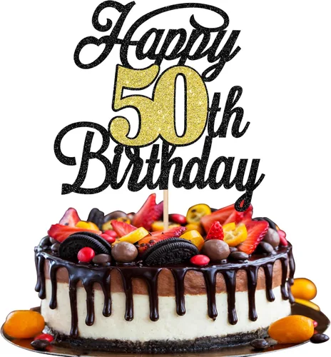 Vista 19 de Rsstarxi 1 paquete de decoración para tarta de cumpleaños 8 con purpurina negra de 8 años y fabulosos saludos a 8 años de edad, para celebrar el 8º
