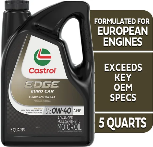 Vista 2 de Castrol Edge Euro 0W-40 A3/B4 Advanced - Aceite de motor sintético completo, 5 cuartos de galón