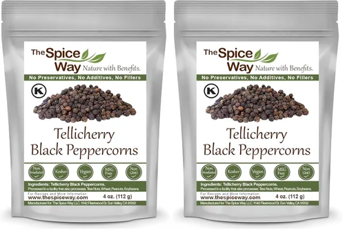 Vista 8 de The Spice Way Whole Tellicherry Black Peppercorns, Recambio de molinillo de 4 onzas a granel Whole Tellicherry peppercorns for fresh grinding