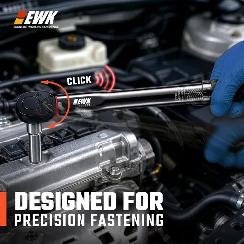 Vista 5 de EWK Llave dinamométrica de clic de 1/4" de 10-150 in-lb (1.13–16.95 Nm)
