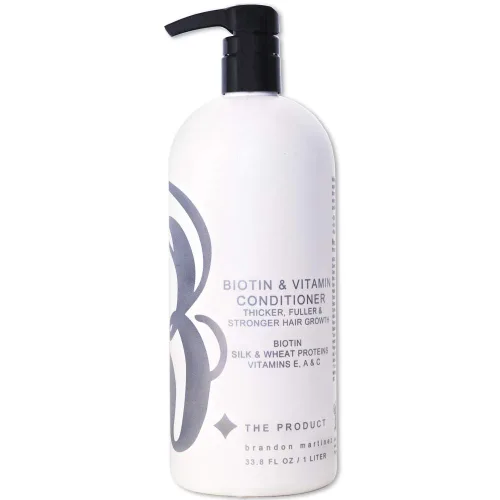 Vista 10 de Acondicionador capilar con vitamina biotina para adelgazar el cabello, acondicionador hidratante con aloe vera y pepino, tratamiento acondicionador