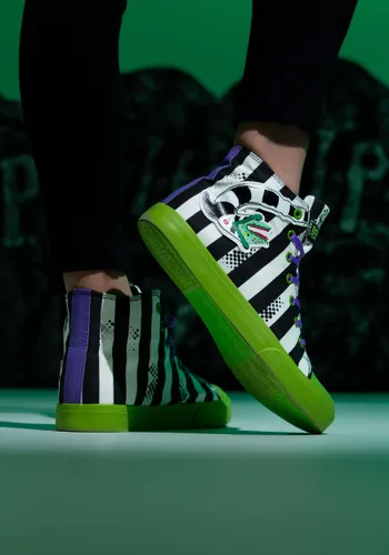 Vista 9 de Tenis unisex Beetlejuice a rayas blancas y negras Multicolor