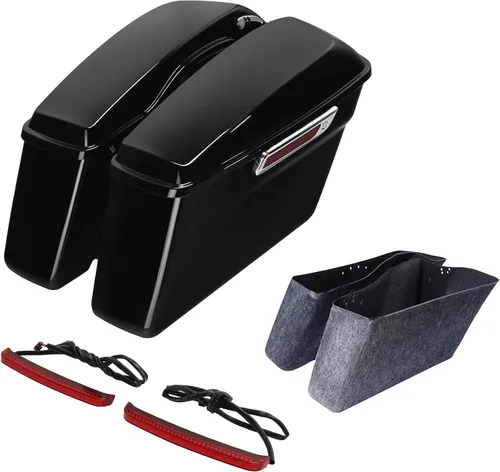 Vista 13 de TCT-MOTORPARTS - Alforjas rígidas con pestillo, color negro mate