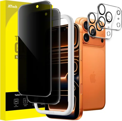 Vista 22 de JETech Protector de pantalla de privacidad para iPhone 11 de 6.1 pulgadas con protector de lente de cámara, película de vidrio templado antiespía