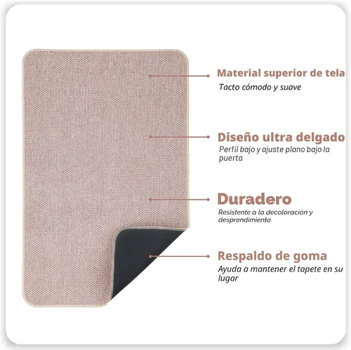 Vista 2 de Tapete de baño ultrafino, con base de goma, antideslizante, secado rápido, lavable a máquina, pelo bajo, absorbente, para ducha exterior, fregadero