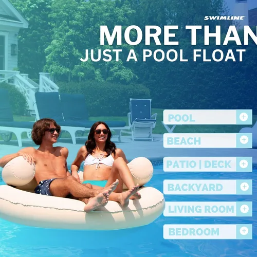 Vista 7 de SWIMLINE Original Cloud Chaise 360 - Tumbona flotante para piscina y lago, balsa circular para adultos y niños, respaldo W Cómoda textura