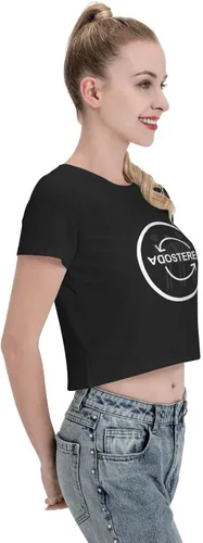 Vista 5 de Soda Stereo Logo Crop Top Female Casual Round Neck Short Sleeve Leak Navel Clothes