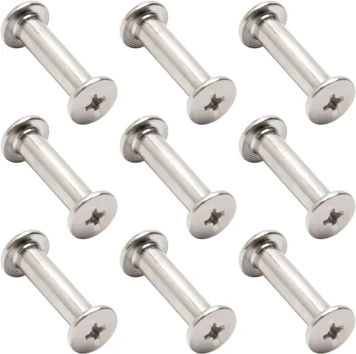 Vista 11 de Aicosineg 20 tornillos Phillips M5x6mm de fijación para cinturón, hebilla de acero al carbono, cabeza cruzada, tornillos Chicago, cierre de cuero