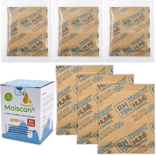 Vista 13 de Wisesorb Paquetes de control de humedad bidireccionales 49% para guitarras e instrumentos de madera - Absorbentes de humedad de 70g