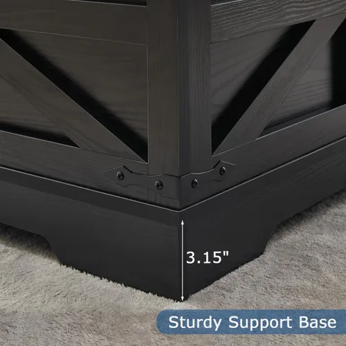 Vista 7 de Mesa de centro negra con almacenamiento, mesa de cóctel con parte superior elevadora con bisagras, mesa central cuadrada de madera con gran