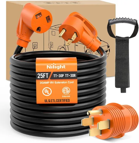 Vista 72 de Nilight Cable de Extensión para Secadora EV de 15 Pies 3 Clavijas 30 Amperios NEMA 10-30P 10-30R Cable de Extensiones Antiguas Servicio Pesado