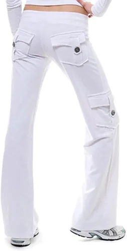 Vista 2 de Women's Flare Yoga Pants Bootcut with Pockets Workout Crossover High-Waisted Wide Leg Tummy Control Soft Pants