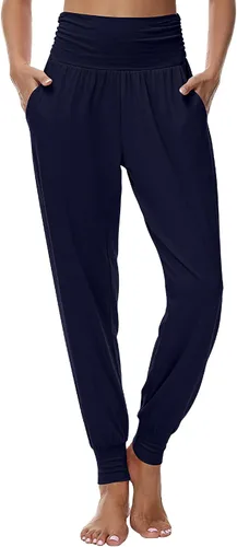 Vista 4 de Paquete de 3 pantalones deportivos para mujer, cómodos pantalones de descanso con bolsillos de cintura alta, pantalones deportivos cómodos