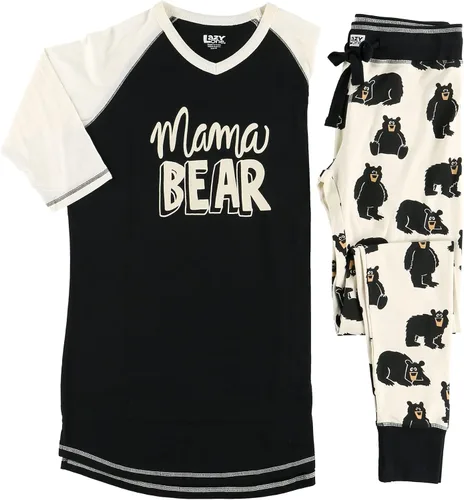 Vista 4 de Lazy One Conjuntos de pijama familiar a juego para adultos, niños y bebés (oso familiar)