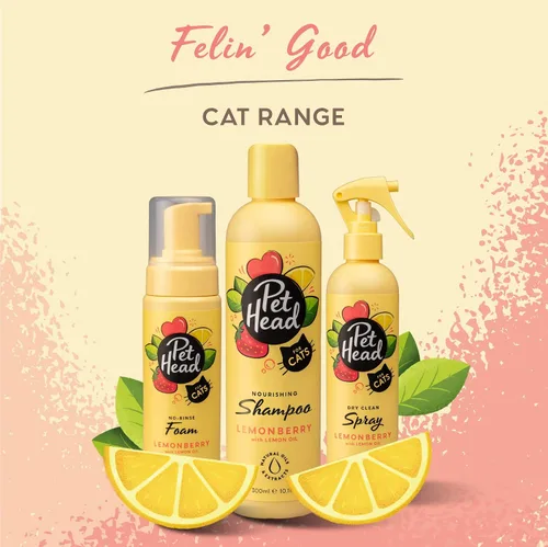 Vista 7 de Pet Head Felin' Good Cat - Espuma sin enjuague, aroma afrutado con aloe vera, champú seco para gatos malolientes, vegano, seguro para lamidas