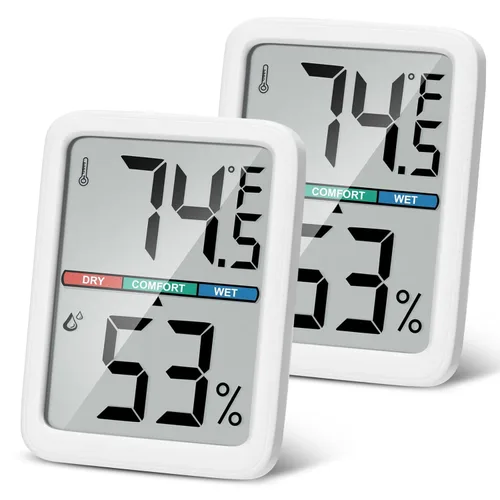 Vista 8 de Termómetro digital higrómetro Thlevel, termómetro de habitación con pantalla LCD grande, termómetro de pared de humedad interior con alta precisión