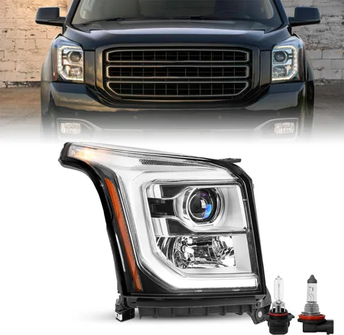 Vista 11 de SOCKIR Conjunto de Faros Delanteros LED DRL Compatible con GMC YUKON SLT SLE/Yukon XL SLT SLE 2015-2020 Faros Halógenos Originales de Fábrica OE Par