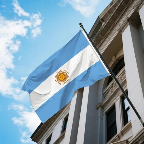 Vista 4 de Bandera argentina de 3 x 5 pies para fiestas, desfiles, eventos deportivos, fiestas patrióticas, decoración interior y exterior