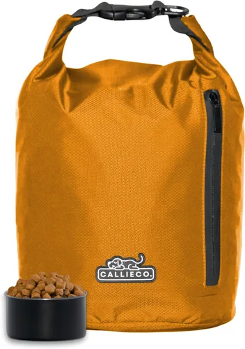 Vista 9 de Callieco Bolsa de Viaje para Comida de Perro con Cucharón de 1 Taza y Bolsillo Lateral con Cremallera Recipiente Impermeable para Almacenamiento