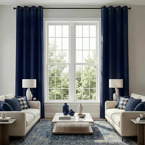 Vista 88 de KOUFALL Cortinas de Baño Aqua para Ventana, Juego de 2 Paneles Decoración Costera Cortinas Cortas Opacas para Ventana Pequeña de Cocina Puerta