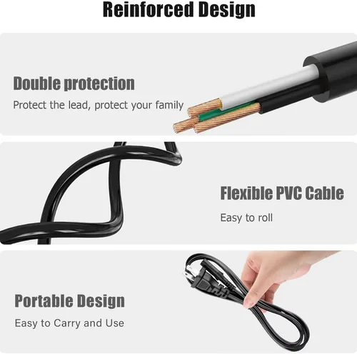 Vista 3 de Cable de alimentación de CA UL de 6 pies compatible con 55UM7300PUA 55" 4K Ultra HD Smart LED TV