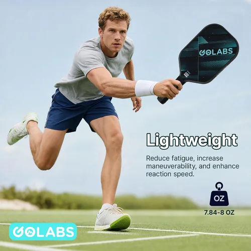 Vista 4 de Golabs Pickleball Paddles Set of 2,Fiberglass USAPA Approved 16mm Thickness 8oz Lightweight, 5.51" Comfort Anti-Slip Elongated Grip Increased