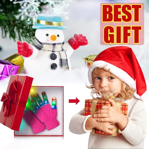 Vista 7 de Guantes con luces LED en los dedos para niños, divertidos, para regalo.