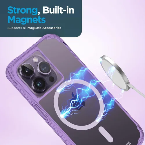 Vista 4 de Case-Mate Tough Plus Funda para iPhone 14 Pro - La La Lavender [protección contra caídas de 15 pies] [compatible con MagSafe] Funda magnética